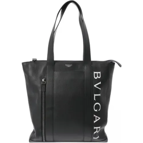 Pre-owned Tote Bags, male, , Size: ONE SIZE Pre-owned Leather shoulder-bags - Bvlgari Vintage - Modalova