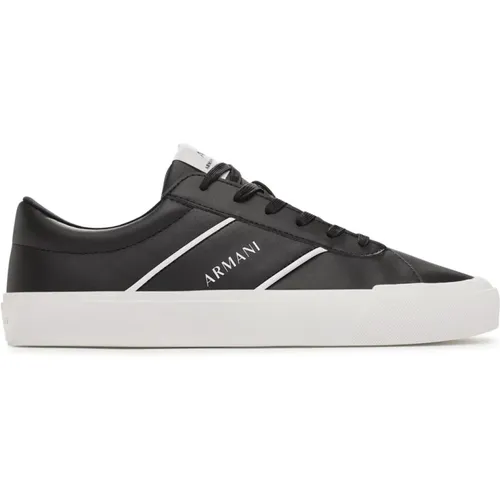 Niedrige PU-Ledersneakers , Herren, Größe: 42 EU - Armani Exchange - Modalova