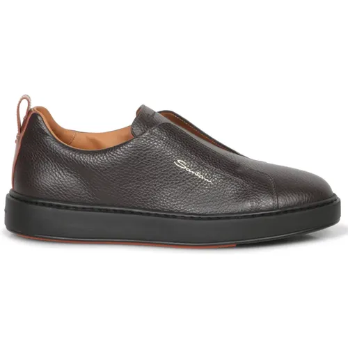 Braune Sneakers Steigern Stil Komfort , Herren, Größe: 43 1/2 EU - Santoni - Modalova