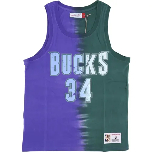 Sportswear, male, , Size: XL NBA Vertical Tie Dye Tank - Mitchell & Ness - Modalova