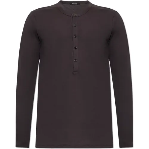 Long Sleeve Tops, male, , Size: XL Long Sleeve T-shirt - Tom Ford - Modalova