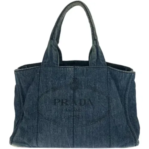 Pre-owned Tote Bags, female, , Size: ONE SIZE Pre-owned Denim prada-bags - Prada Vintage - Modalova