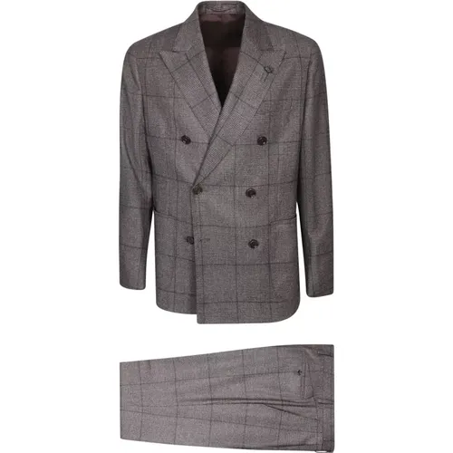 Double Breasted Suits, male, , Size: S Aw23 Men Suits - Lardini - Modalova