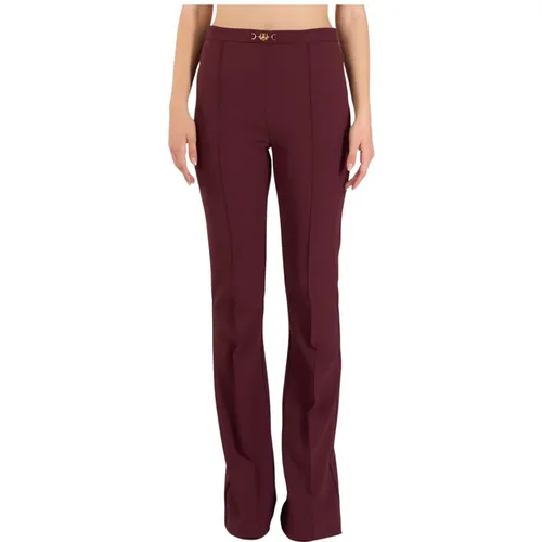 Wide Leg Stretch Crepe Pants , female, Sizes: L, XL - Elisabetta Franchi - Modalova