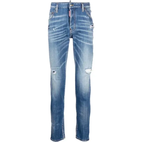 Slim-fit Jeans, male, , Size: M Distressed Skinny Jeans - Dsquared2 - Modalova