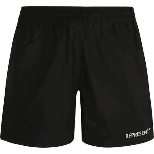 Schwarze Baumwollmischungsshorts mit Elastischem Bund , Herren, Größe: S - Represent - Modalova