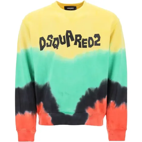 Rasta Tie-Dye Logo Sweatshirt , Herren, Größe: 2XL - Dsquared2 - Modalova