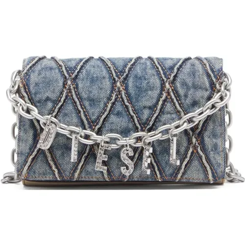 Cross Body Bags, female, , Size: ONE SIZE Gray Wallet - Diesel - Modalova