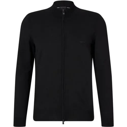 Zip-throughs, male, , Size: S Practical Cardigan with Zipper - Regular Fit - Hugo Boss - Modalova