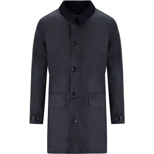 Navy Gewachste Baumwoll-Mac-Jacke - Barbour - Modalova