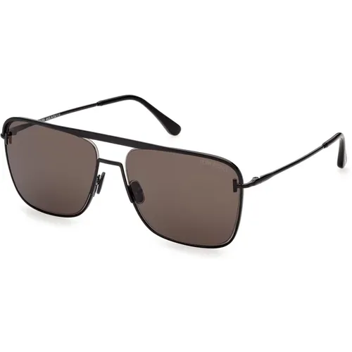 Sunglasses, male, , Size: 60 MM Nolan Sunglasses in Shiny /Grey - Tom Ford - Modalova