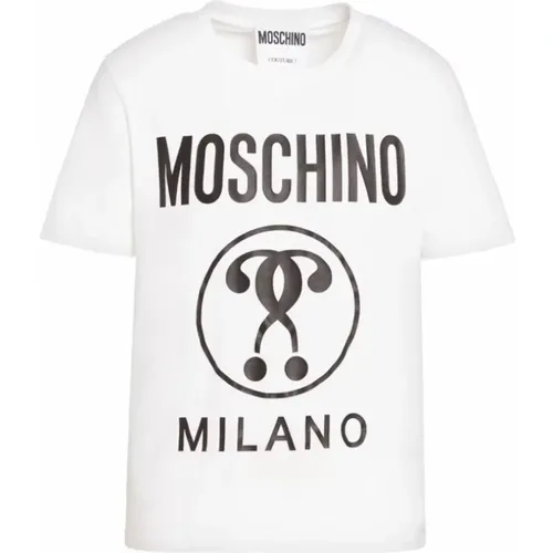 Couture T-shirt Weiß Logo Print , Herren, Größe: S - Moschino - Modalova