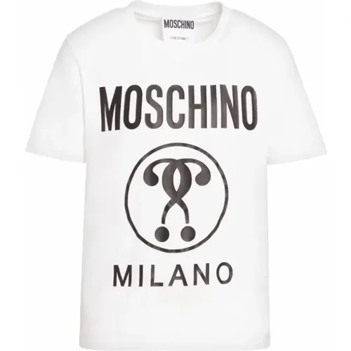 Couture T-shirt Weiß Logo Print - Moschino - Modalova