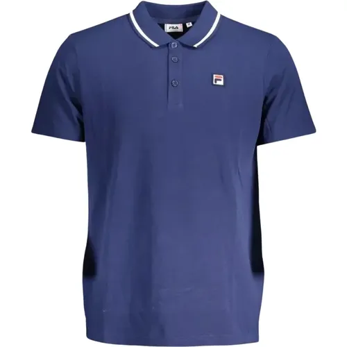 Polo Shirts, male, , Size: M Cotton Polo Shirt with Contrasting Details - Fila - Modalova