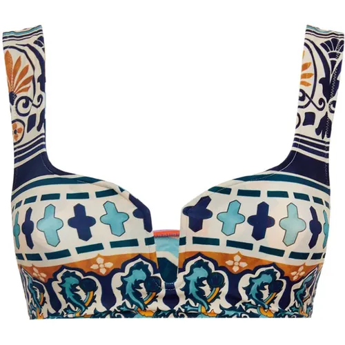 Retro V-Neck Bikini Top , Damen, Größe: L - La DoubleJ - Modalova