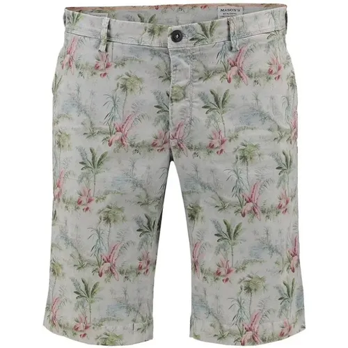 Blumige Bermuda Print Shorts , Herren, Größe: XL - Mason's - Modalova