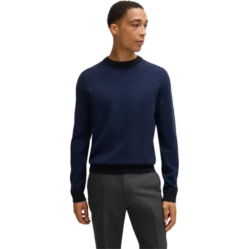 Regular Fit Wolle Baumwolle Jacquard Pullover - Hugo Boss - Modalova