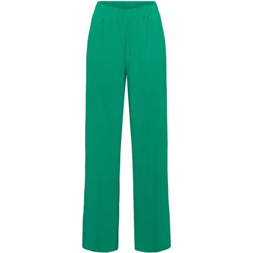 Weite Grüne Hose,Weite Bein Polyester Pantalon,Weite Bein Kobalt Hose - &Co Woman - Modalova