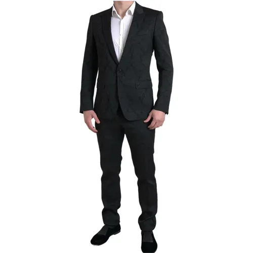 Schwarzer Slim Fit Anzug - Modell Martini - Dolce & Gabbana - Modalova