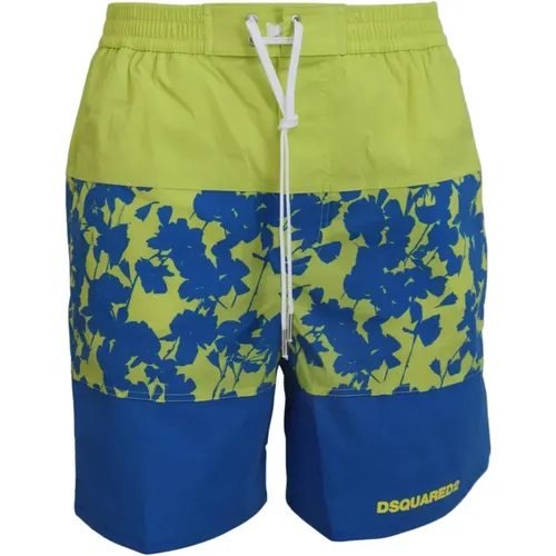 Blau Grüne Logo Print Badehose - Dsquared2 - Modalova