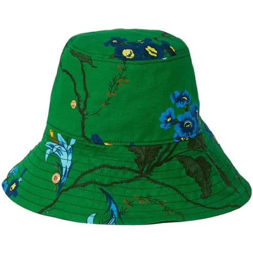 Floral Print Green Hat , female, Sizes: S - Erdem - Modalova