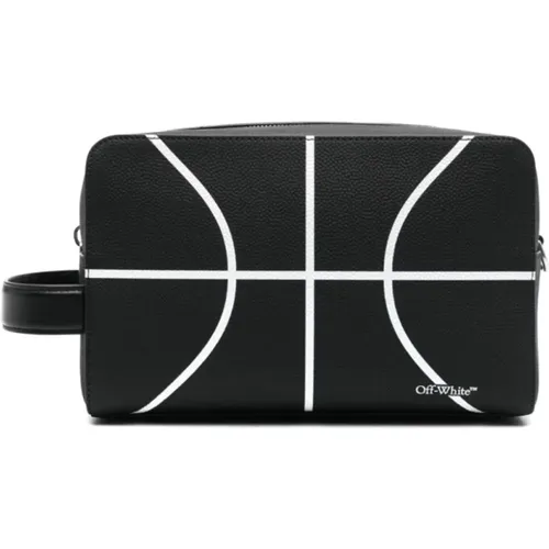 Toilet Bags, male, , Size: ONE SIZE Basketball Line Wash Bag - Off White - Modalova