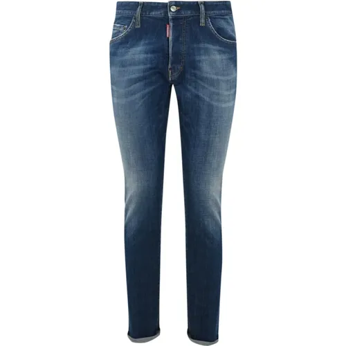 Blaue Denim Stretch Slim Fit Hose , Herren, Größe: L - Dsquared2 - Modalova