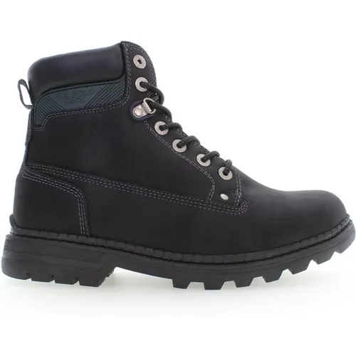 Lace-Up High Boot with Contrasting Details , male, Sizes: 8 UK, 10 UK, 9 UK - U.s. Polo Assn. - Modalova