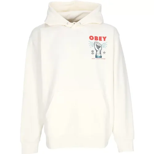 Lightweight Hooded Sweatshirt Clear Power Fleece , male, Sizes: XL - Obey - Modalova