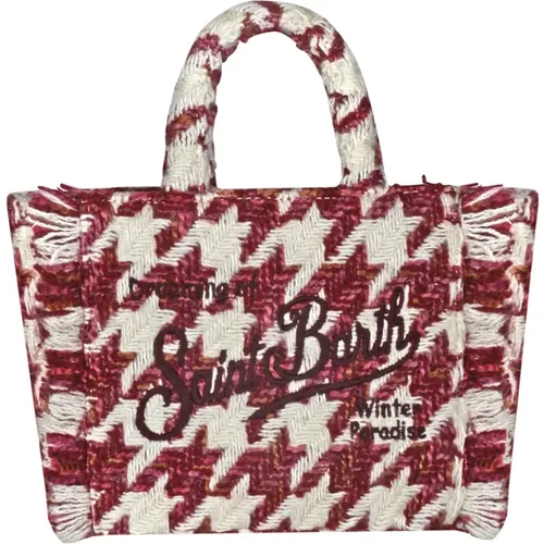 Tote Bags, female, , Size: ONE SIZE Houndstooth Mini Vanity Bag - MC2 Saint Barth - Modalova