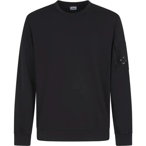 Schwarzer Crew Neck Fleece Sweatshirt , Herren, Größe: XL - C.P. Company - Modalova