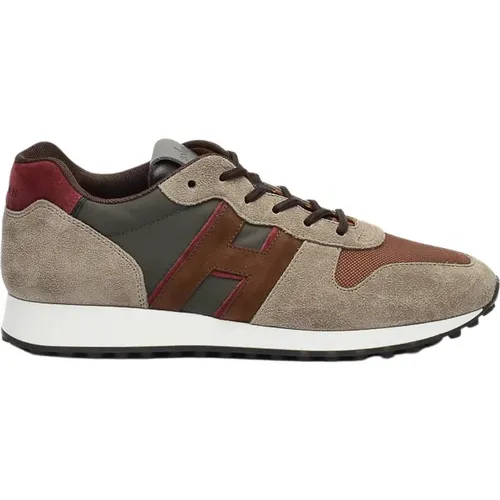Stylish Sneakers for Men - Grey and Brown Suede , male, Sizes: 5 1/2 UK - Hogan - Modalova