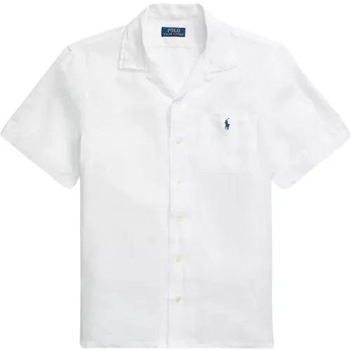 Weiße Classic Fit Leinen Camp Shirt - Ralph Lauren - Modalova