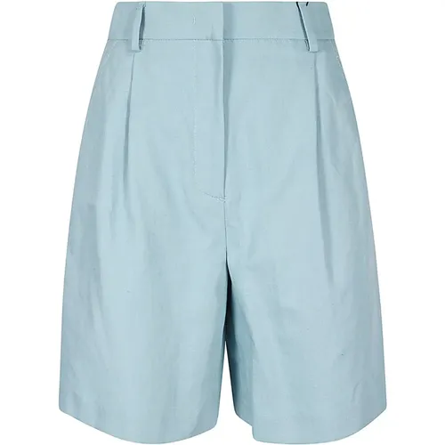 Weite Blaue Canvas Bermuda Shorts , Damen, Größe: 3XS - Max Mara Weekend - Modalova