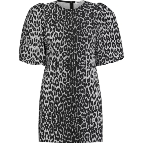 Leopard Print Puff Dress Dark Grey , female, Sizes: XS, M, S, XL, L - Co'Couture - Modalova