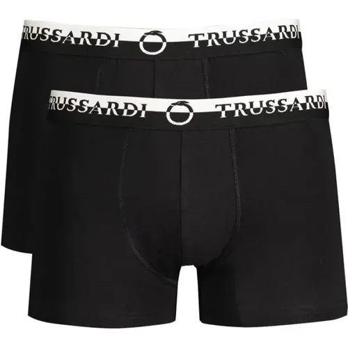 Schwarze Baumwollunterwäsche Boxershorts , Herren, Größe: L - Trussardi - Modalova