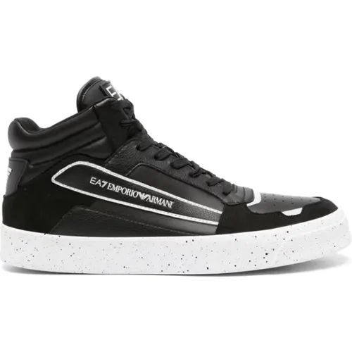 High Top Sneakers with Inserts , male, Sizes: 6 UK, 8 UK, 10 UK - Emporio Armani EA7 - Modalova