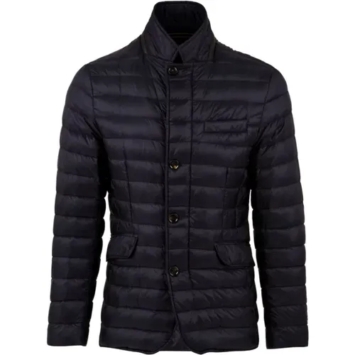 Blauer Zavyer-Lg Dark Navy Mantel - Moorer - Modalova