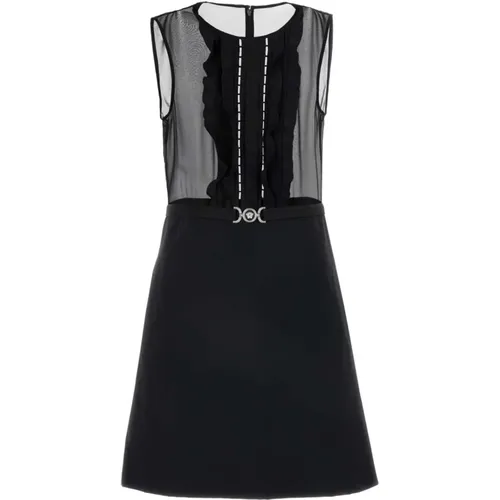 Short Dresses, female, , Size: XS Elegant Georgette Mini Dress - Versace - Modalova