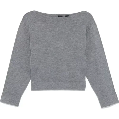 Grauer Wollmischstrickpullover , Damen, Größe: S - pinko - Modalova