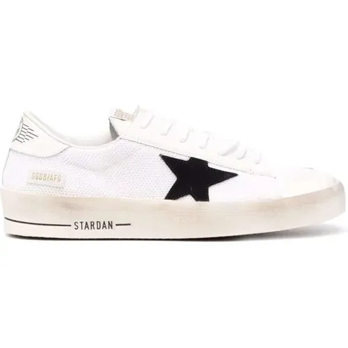 Sneakers,Weiße Lederschnürschuhe mit Sternenpatch,Weiße Ledersneaker mit Schnürverschluss - Golden Goose - Modalova