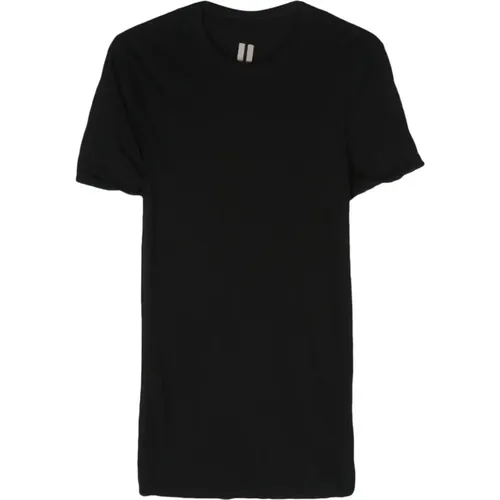Schwarzes zweilagiges Baumwoll-T-Shirt , Herren, Größe: S - Rick Owens - Modalova