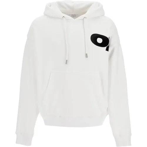 Off , Geprägter Logo Kapuzenpullover , Herren, Größe: M - Off White - Modalova