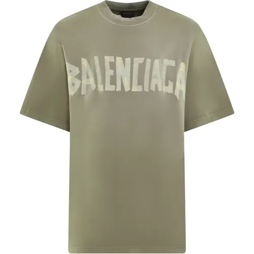 T-Shirts, male, , Size: XL Tape Type T-Shirt - Balenciaga - Modalova