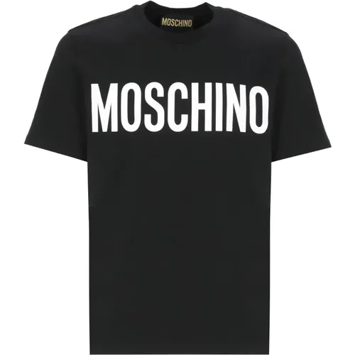 Crew Neck T-shirt with Logo , male, Sizes: L, XL, S - Moschino - Modalova