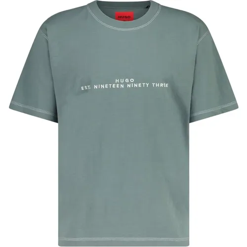 Logo Embroidered T-Shirt , male, Sizes: L, M, 2XL, XL, S - Hugo Boss - Modalova