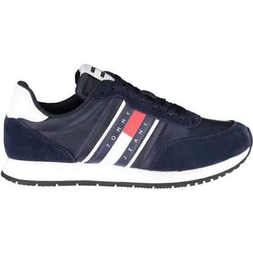 Sneakers, male, , Size: 12 US Polyester Sneaker with Contrast Details - Tommy Hilfiger - Modalova