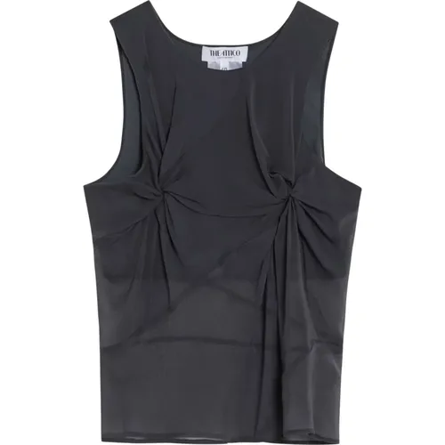 Sleeveless Tops, female, , Size: XS Grey Tank Top Canotta Style - The Attico - Modalova