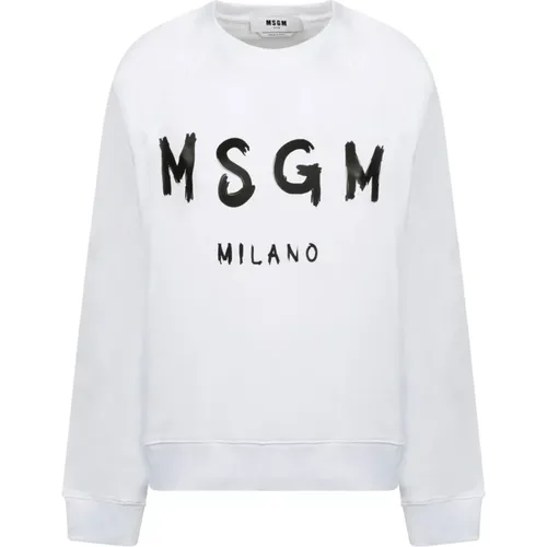 Logo Print Sweatshirt , female, Sizes: S, M - Msgm - Modalova