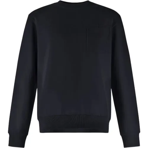 Blauer Crew Neck Pullover mit Tasche , Herren, Größe: XL - Herno - Modalova